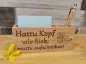 Preview: Notizzettel-Halter aus Holz – Hattu Kopf wie Sieb, muttu aufschreiben!