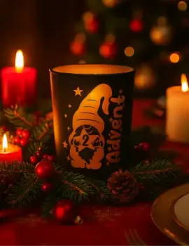 Preview: Windlicht Adventskranz 4er Set – Advent DIY | Glas