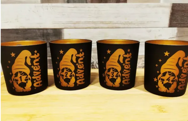 Windlicht Adventskranz 4er Set – Advent DIY | Glas