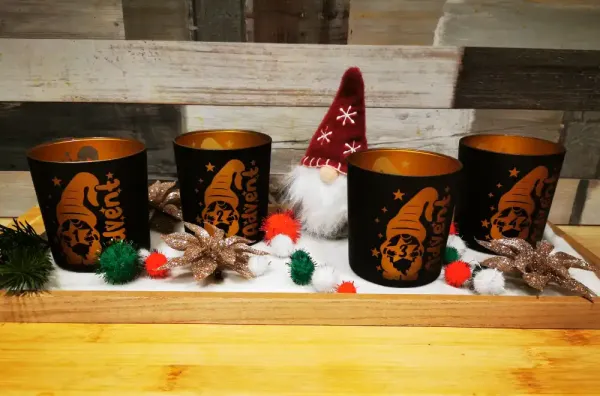 Windlicht Adventskranz 4er Set – Advent DIY | Glas