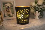 Personalisierbares Gedenklicht für Haustiere | Trauerlicht | Windlicht | Schwarz-Gold